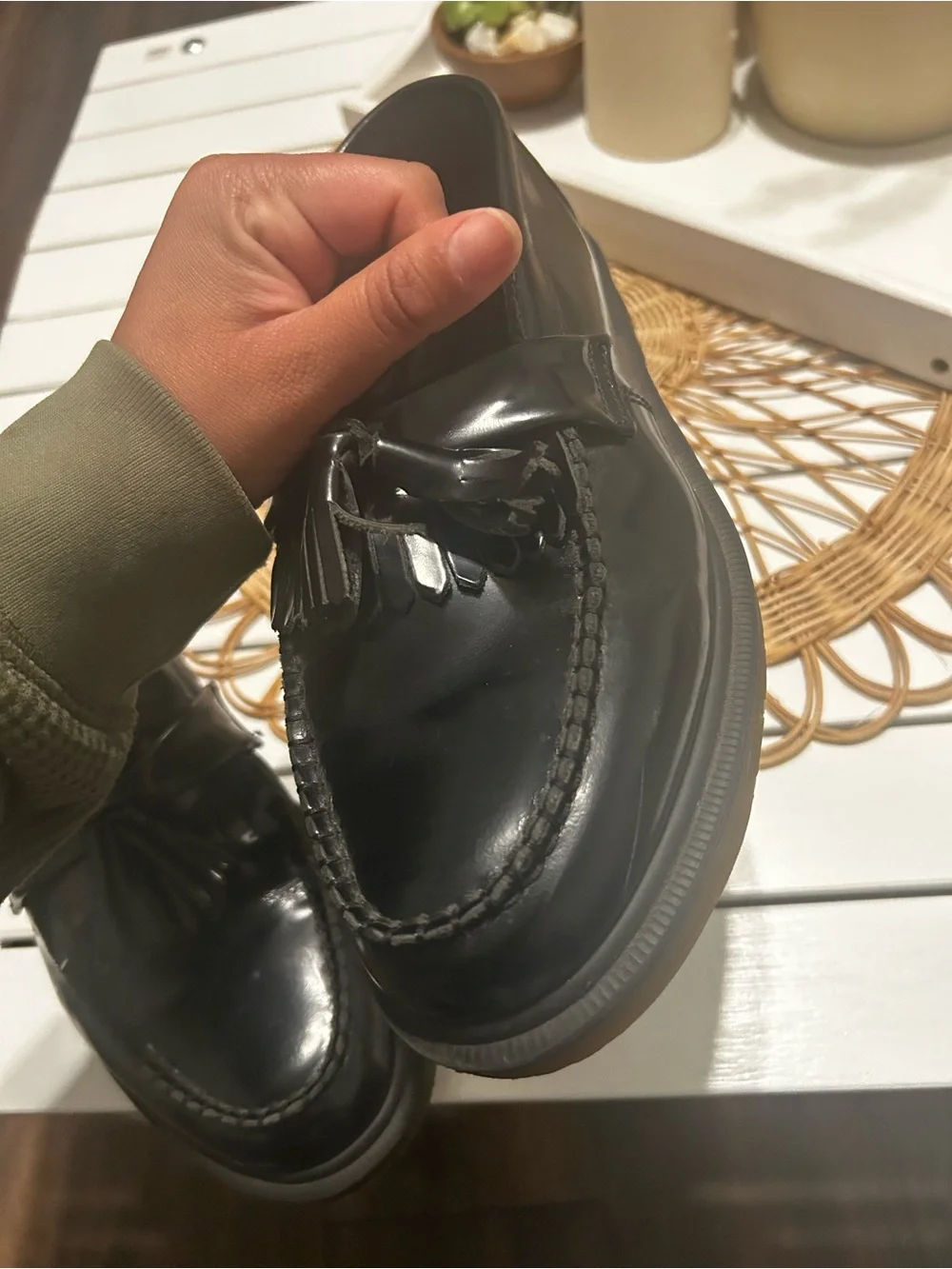 Dr. Martens Black Leather Tassel Loafers